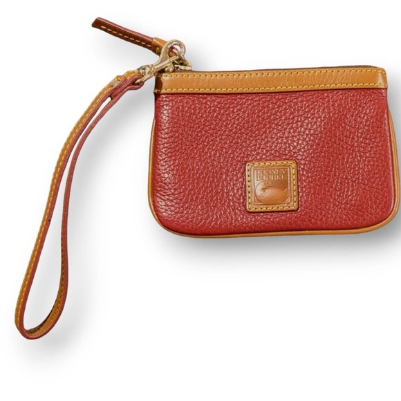 (1577) Dooney & Bourke Red Zippered Wristlet - Pebbled Leather - Picture 2 of 9